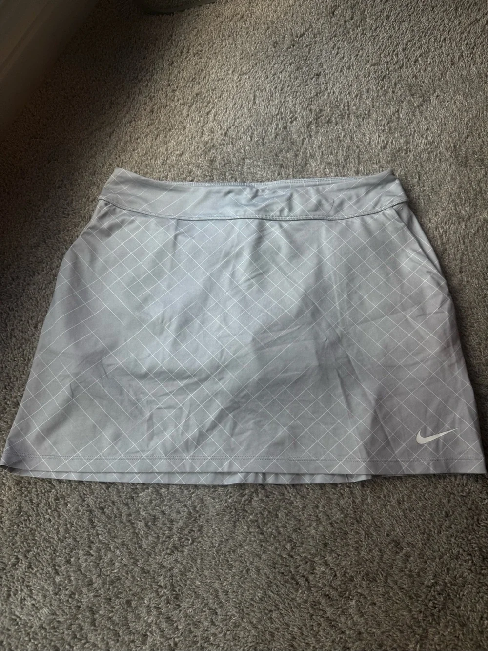 Nike Light Gray Mini Skort with White Diamond Grid
